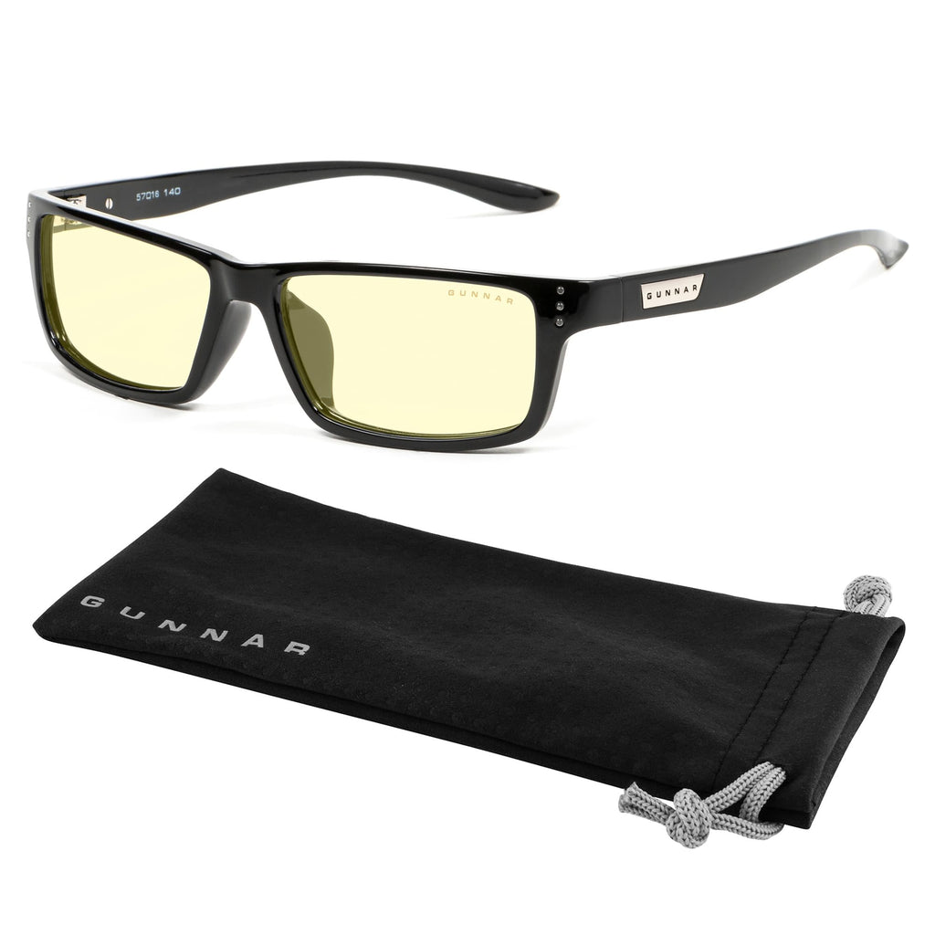 GUNNAR Premium Computer and Gaming Glasses For Men & Women - Advanced Blue Light Blocking Lens Technology For Eye Strain Relief and Anti Fatigue - Riot Amber Tinted Gaming Glasses