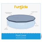 Funsicle 12ft Round Frame Seasonal Debris Above Ground Swimming Pool Cover with Drain Holes and Adjustable String Lock, Accessory Only, Gray