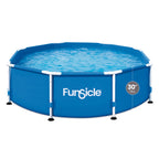 Funsicle Activity 8' x 30" Round Above Ground Swimming Pool Set with SkimmerPlus 2-in-1 Filter Pump - Easy Setup for Backyard Fun