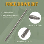 LIONMAX Pocket Hole Screws 2-1/2 Inch, 300 PCS Exterior Pocket Screw #8 x 2-1/2", Coarse Thread, Square Drive, Washer Head, Blue Coated Weather Resistant, 150MM Drive Bit Included