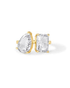 PAVOI 14K Yellow Gold Plated Toi Et Moi Radiant-Cut Pear-Shaped CZ Stones