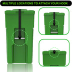 Metal Double Claw Trash Can Locks Strap for Raccoon Animals,Universal for 28-96 Gallons Trash Can Lid Lock,Black 2Pcs Adjustable Anti-rust Coating Garbage Can Bungee Cord Belt Rope Outdoor,Hook-on