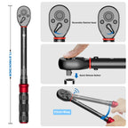 SUERCUP 3/8-Inch Drive Click Torque Wrench - 5-45 Ft-Lb/6.8-61Nm, Dual-Direction Adjustable 72 Tooth Click Torque Wrench for Bike, Motorcycle and Car Repair