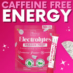 Zero Sugar Dragon Fruit Electrolytes Sticks - Refreshing Hydration - Caffeine Free Energy with Natural Ingredients - Vegan, Keto & Paleo - Sugar Free Electrolytes Powder Drink Mix - 30 Sticks