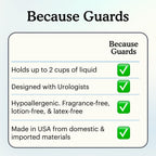 Because Premium Guards for Men - 80 Count Pack of Discreet, Individually Wrapped Bladder Protectors - Complete Absorbency, Fast-Locking, Odor Control - Comfort Fit, 2 Cups of Absorbency