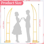 Wedding Flower Arch Stand Kit, 6.9FT & 6.2FT Balloon Moon Arch Backdrop Stand Metal Half Gold for Wedding Proposal Anniversary Bridal Shower Background Stand Party Decorations Indoor & Outdoor