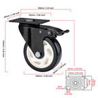 4 inch Caster Wheels, Casters Set of 8 Heavy Duty - CLOATFET Locking Swivel Casters with Brake (Top Plate), Non Marking Black Castor Wheels for Cart Furniture Workbench