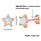 Rose Gold Plated Star Earrings for Girls, Hypoallergenic Fire Opal Stud Earrings For Women ARSKRO S925 Sterling Silver Post Little Small Cute Earring Jewelry Gifts for Sensitive Ears Kids