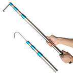 Bytcew Cargo Grabber Reach Retriever Tool, 6.3 Ft Heavy Duty Truck Bed Accessories Telescoping Pull Pole with Hooks, Used for Pickup Truck, SUV, Trailers, RVs (Stainless Steel)