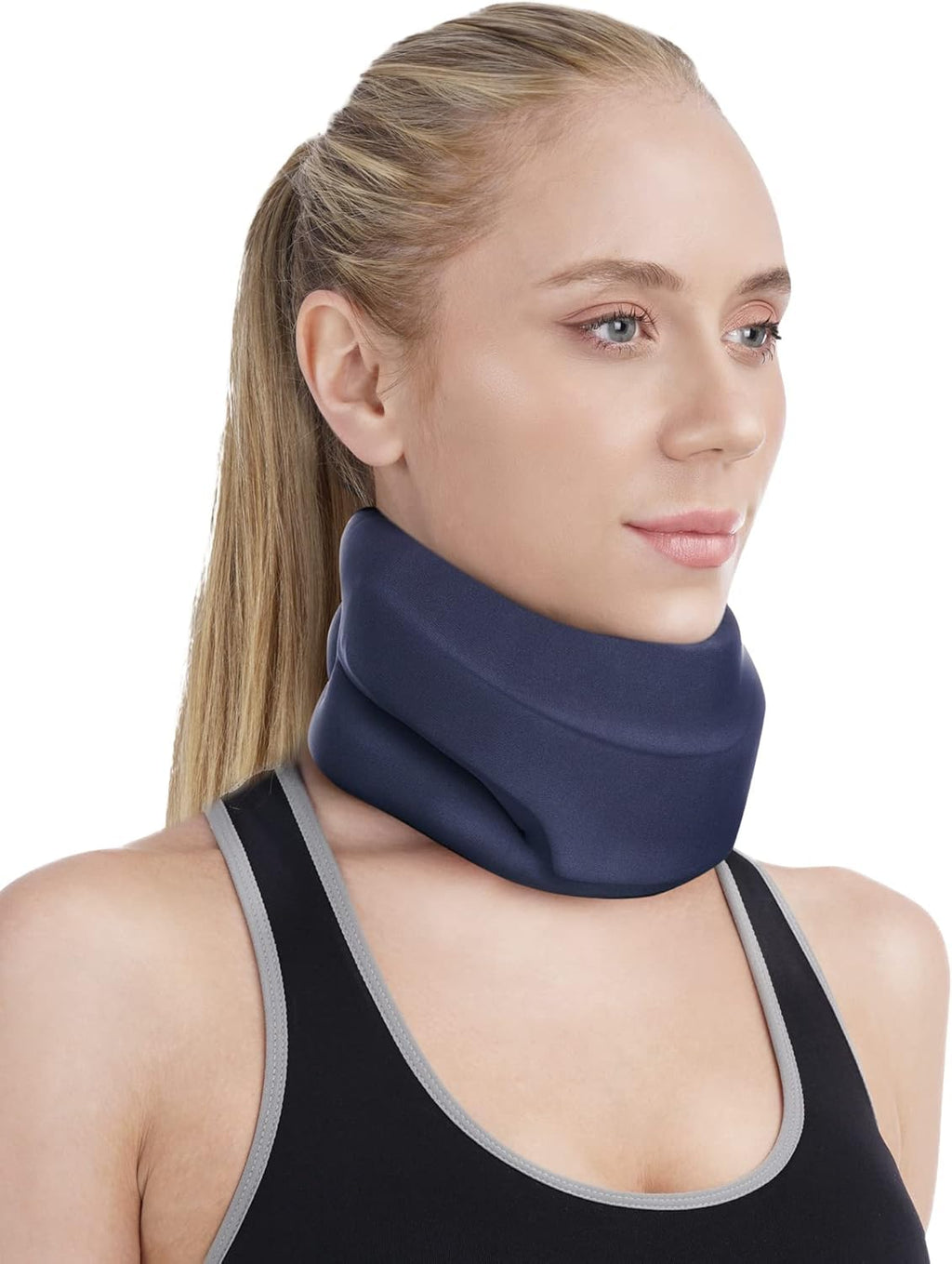 BLABOK Neck Brace for Sleeping - Cervical Collar Relief Neck Pain and Neck Support Soft Foam Wraps Keep Vertebrae Stable for Relief of Cervical Spine Pressure for Women & Men Prussian Blue Medium Size