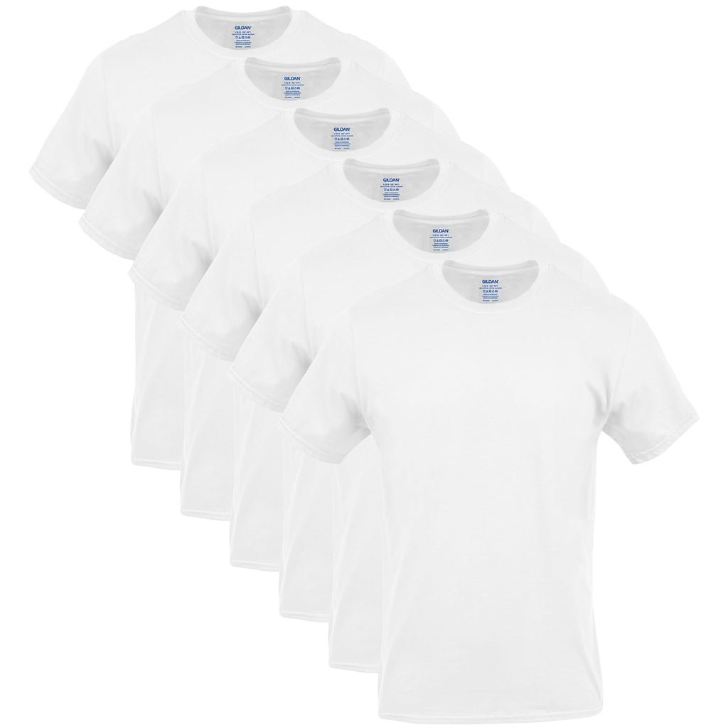 Gildan Men's Crew T-Shirts, Multipack, Style G1100, White (6-Pack), Medium
