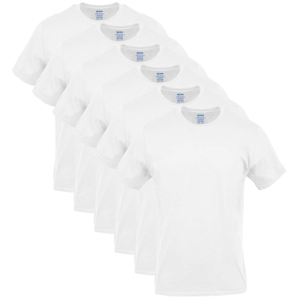 Gildan Men's Crew T-Shirts, Multipack, Style G1100, White (6-Pack), Medium