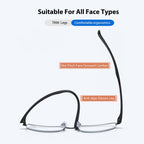 KISSOUL Photochromic Progressive Multifocus Reading Glasses Anti-blue Light Transition Multifocal Readers Clear Sunglasses