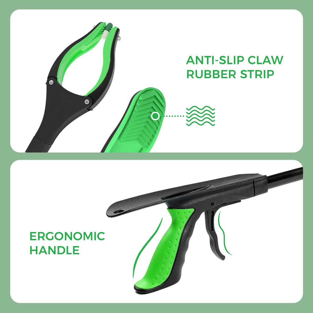 51" Extra Long Grabber Reacher Tool, Foldable Reacher Grabber Pickup Tool with Magnetic Tip & 360° Rotating Anti-Slip Claw, Extension Grabber for Seniors, Indoor and Outdoor Trash Picker