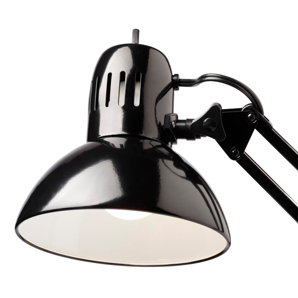 Globe Electric 12641 Architect 32" Swing-Arm Clamp-On Lamp, Black Architect, Finish, LED Bulb Included