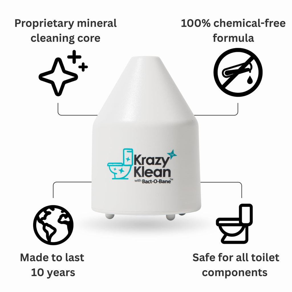 Krazy Klean Pro Toilet Cleaner, Household Cleaning Solution, Natural Long Lasting Toilet Cleaner for Hard Water Stains & Rings, Chemical Free Bathroom Cleaning Product, Drop In Tank System, 1 Count