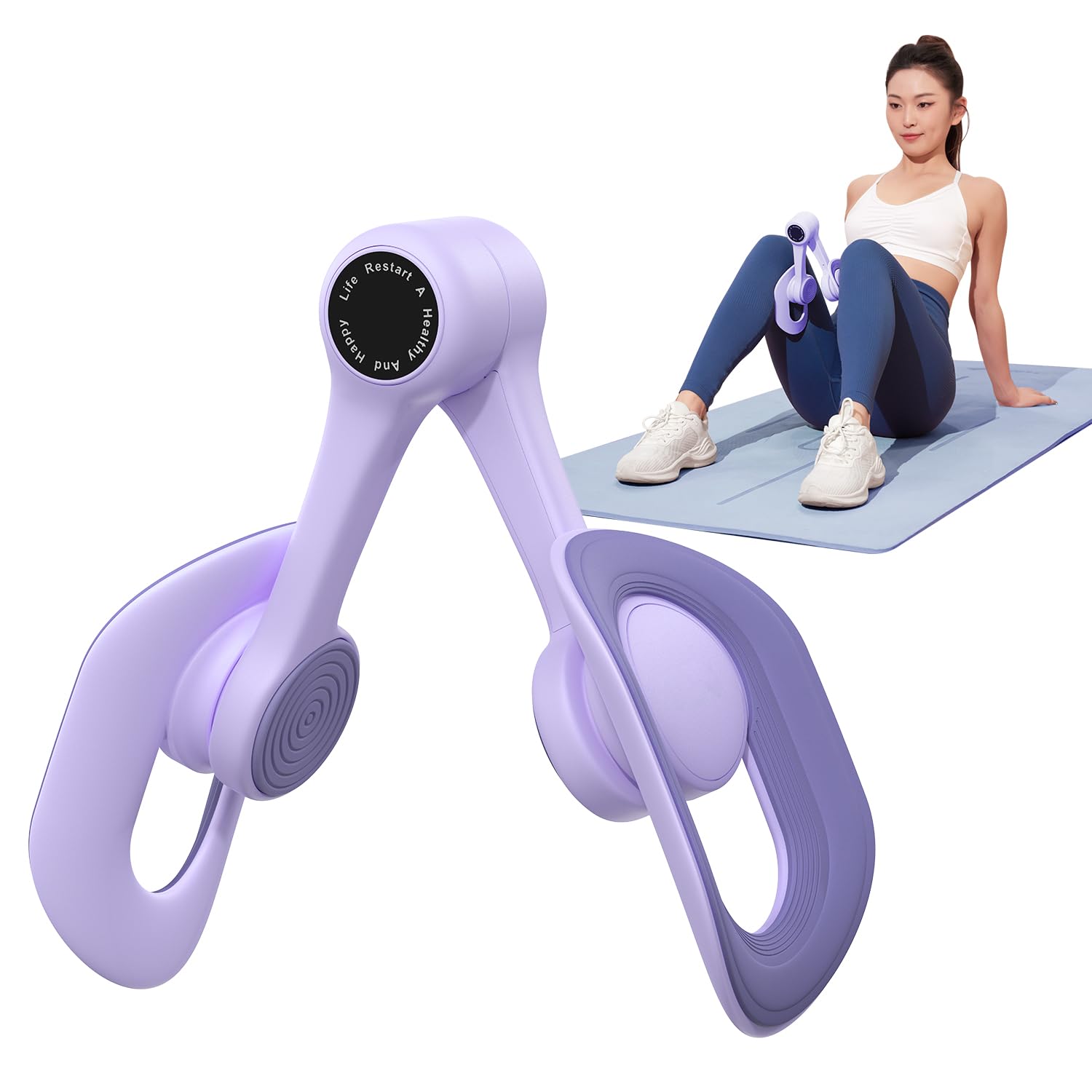 MERACH Thigh Trainer, Pelvic Floor Muscle Trainer, Inner Thigh Exercise Workout Equipment for Home Gym, Pelvic Floor Strengthening Women (Purple)