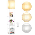 SHINE HAI Floor Lamps with Shelves for Living Room, 3-Tier Square Modern Standing Lamp with 3CCT Bulb, 11W 950LM Brightness, Tall Shelf Lamp for Bedroom, Office, Bookshelf & Display Organizer