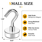 TRYMAG Magnetic Hooks for Cruise Cabins, 30LBS+, 36 Pack, Silver
