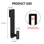 PMMASTO Shower Door Hooks, (7.5 Inch) Extended Towel Hooks for Bathroom Frameless Glass Shower Door, Stainless Steel Heavy Duty Hooks for Hanger Robe,Towel (Black ''T'' Shape 2 Pack)