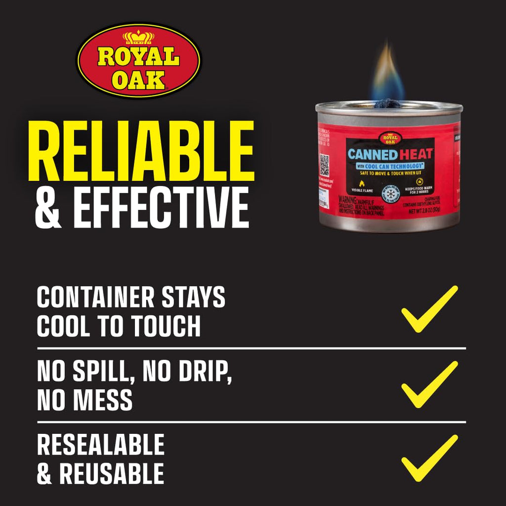 Royal Oak Canned Heat 6-Hour Chafing Fuel, 12 Pack, Comfortable to touch