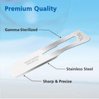 Swann Morton Scalpel Blade #10R - Sterile Dermaplane Blade for Face, Dermaplaning for Women & Men, Stainless Steel, Beauty Tools for Estheticians - Individually Wrapped, Box of 100