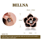 14K Gold Rose Flower Sterling Silver Stud Earrings For Women Dainty Rose Gold Pearl Earrings Hypoallergenic Earrings Cute Studs For Her Nickel Free