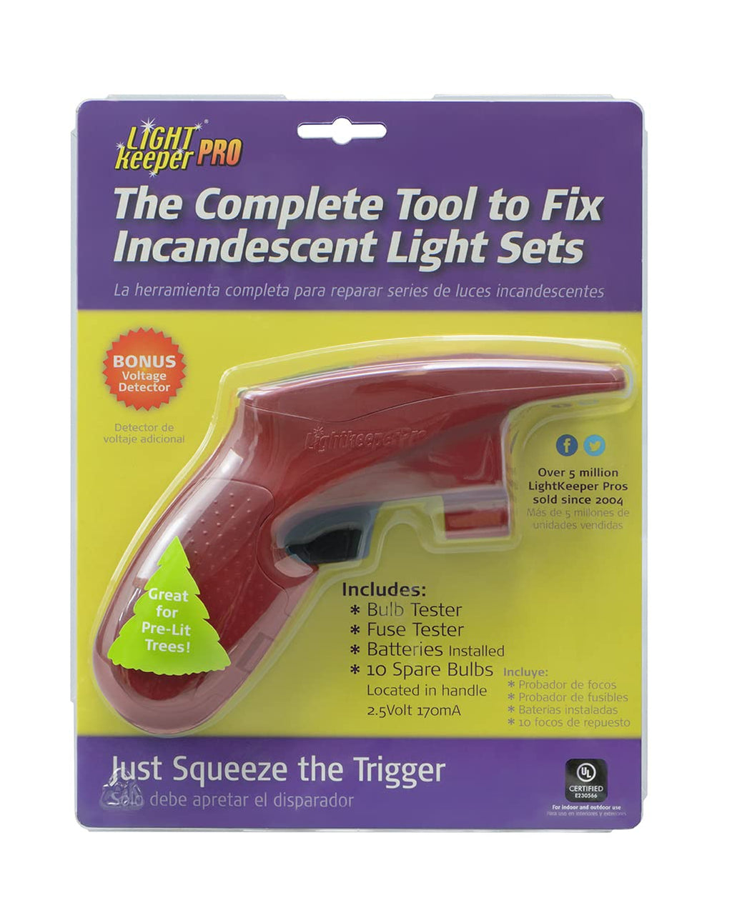 Quick Fix Incandescent Christmas Holiday Light Set Repair Tool - UL Listed