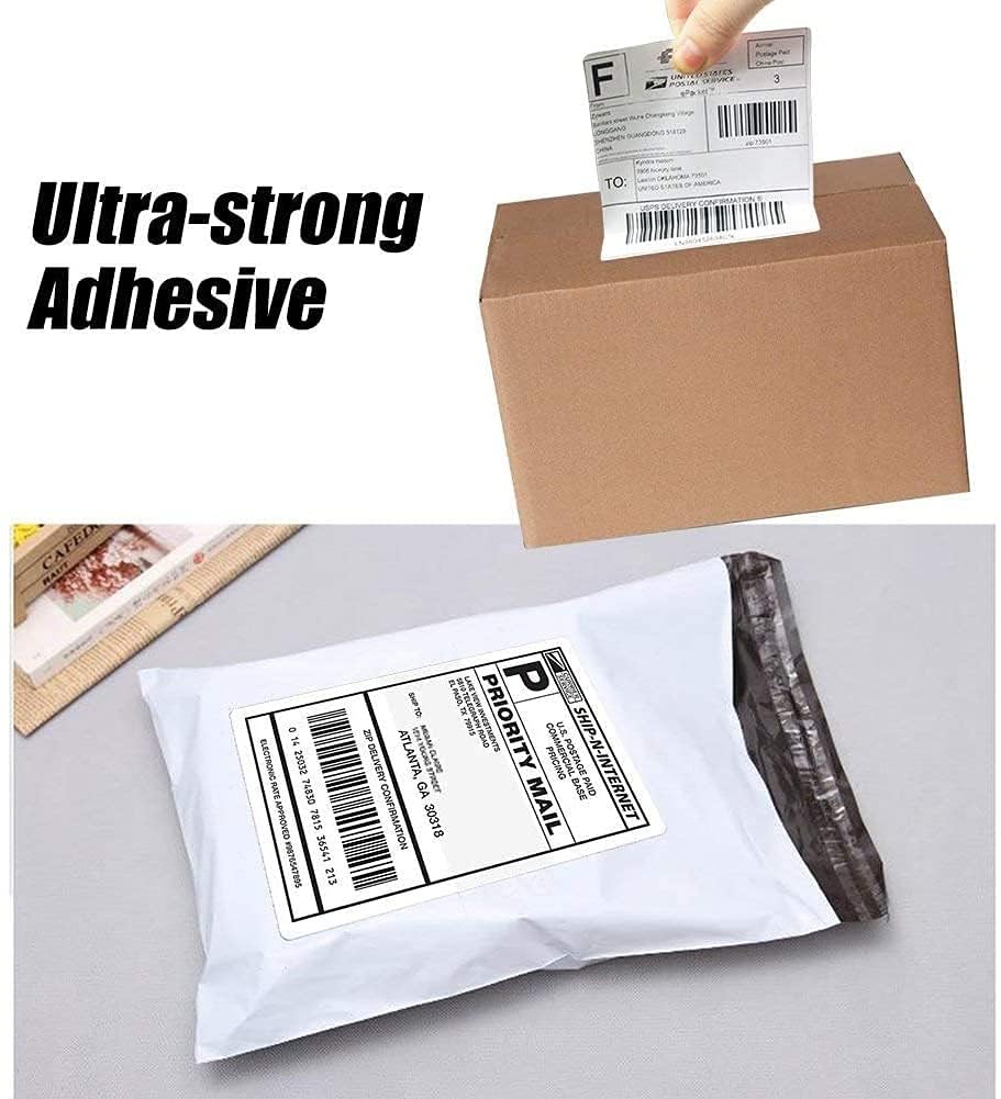 Immuson 4000 Fanfold 4 x 6 Direct Thermal Shipping Labels with Perforations, Permanent Adhesive, White Mailing Labels for Thermal Printer… (4000 Labels)