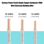 12AWG THHN Wire, Single Bare Copper Conductor with PVC and Nylon Insulation, 600V Rated, Heavy-Duty THHN Wire for Residential and Industrial Use (12Gauge, 75 Feet)