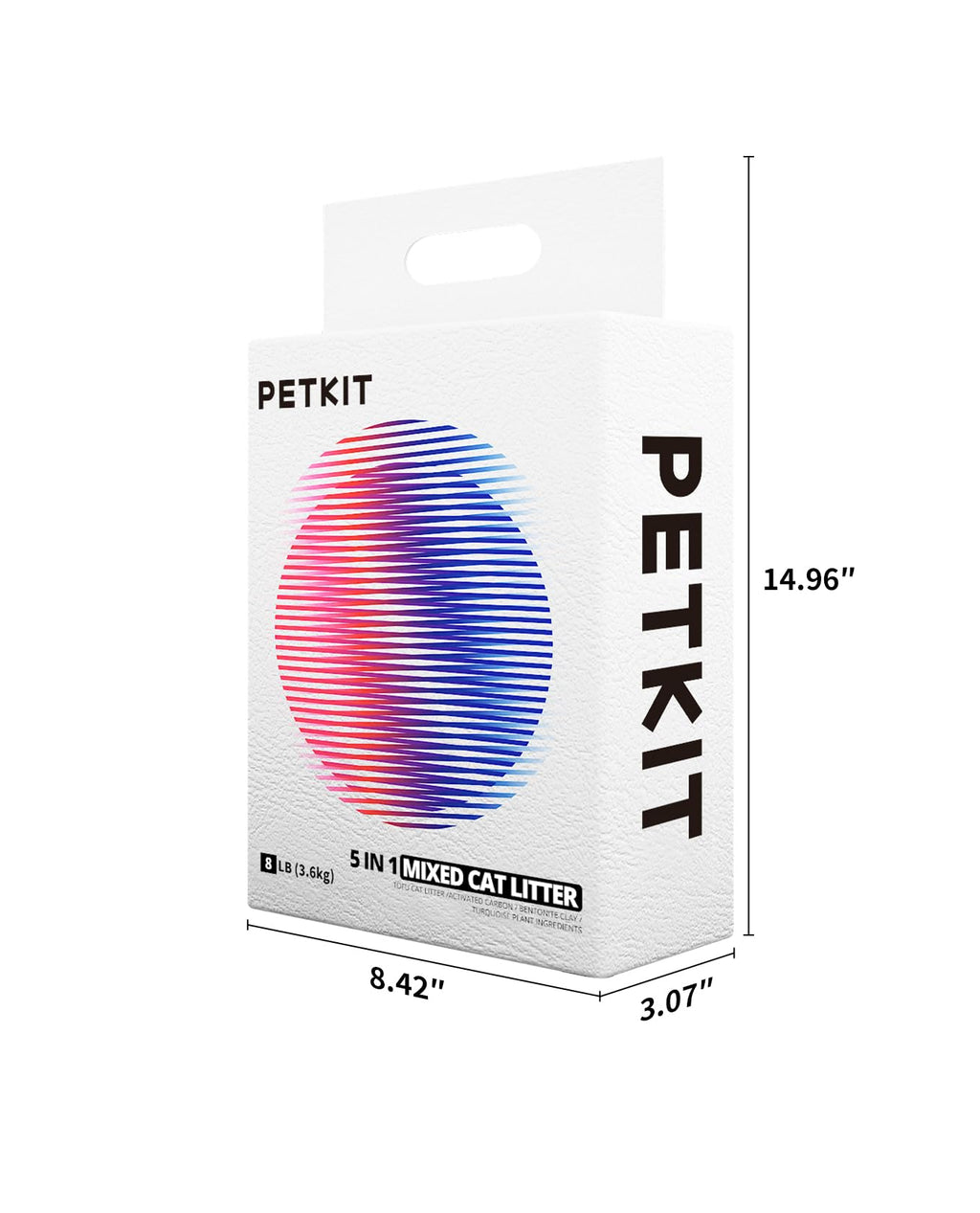 PETKIT Mixed Cat Litter Fast Clumping, Flushable, Ultra Absorbent, 100% Natural Ingredients Litter, Water Dissolvable, Really Dust-Free, Low Tracking Bentonite Tofu Litter (7.9lb×2 Bags)
