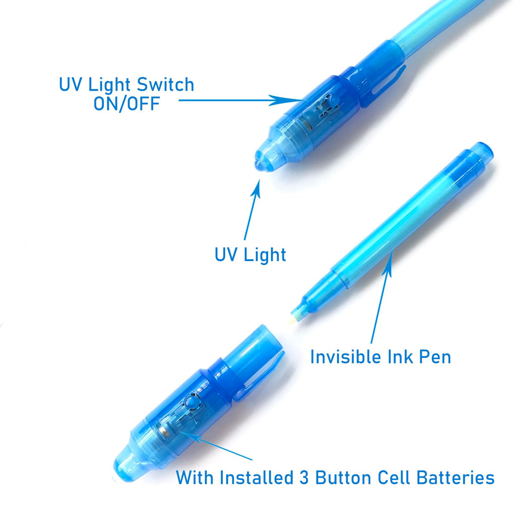 SCStyle Invisible Ink Pen 28Pcs With UV Light Party Favors for kids,Spy Pen