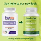 BESTVITE Huperzine A 200mcg from Naturally Derived Huperzia Serrata (120 Vegetarian Capsules) - No Stearates - No Flow Agents - Vegan - Non GMO - Gluten Free - Superior Form of Huperzine A