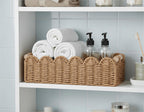 CubesLand Scalloped Toilet Paper Storage Basket W/Handle for Home Decor