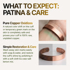 DEMMEX 3mm Thick Solid Copper Bracelet for Men & Women – 100% Pure, Raw, Uncoated Brushed Matte Copper Cuff – No Magnets – Heavy Gauge Thickest of Its Kind – Handmade in Turkey