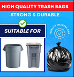 Heavy Duty 55 Gallon Trash Bags (100 Count) - Extra Large Black Commercial Garbage Bags, 2 Mil Thick Leak-Proof Liners for Kitchen, Restaurant, and Large Household Clean-Up