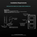 Aqara Smart Lock U100, Fingerprint Keyless Entry Door Lock with Apple Home Key, Touchscreen Keypad, Smart Electronic Deadbolt, IP65 Weatherproof, Supports Apple HomeKit, Alexa, Google, IFTTT, Silver