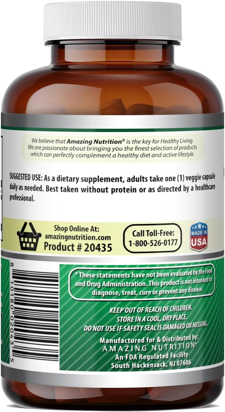 Amazing Formulas GABA 750mg Per Serving Veggie Capsules Supplement | Non-GMO | Gluten Free | Made in USA | Ideal for Vegetarians (2 Pack | 100 Count)