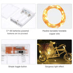Ariceleo Led Fairy Lights Battery Operated, 4 Packs Mini Battery Powered Copper Wire Starry Fairy Lights for Bedroom, Christmas, Parties, Wedding, Centerpiece, Decoration (5m/16ft Warm White)