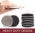 Yelanon Furniture Sliders for Carpet - 20 PCS Heavy Duty Moving Pads 3 1/2" - Sliders for Furniture on Carpet, Reusable Furniture Moving Sliders for Easy Glide