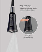 Hibbent Pull Down Kitchen Faucet Head Replacement, 3-Function NSF/ANSI/CAN 61 & CUPC Certified Sink Spray Nozzle, 15 Adapters, Compatible with Moen, Delta, Kohler Faucets, Oil-Rubbed Bronze