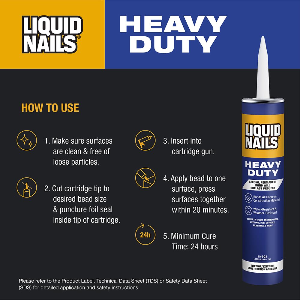 LIQUID NAILS LN-903G Heavy Duty Construction Adhesive (Low VOC) (1-Gallon)