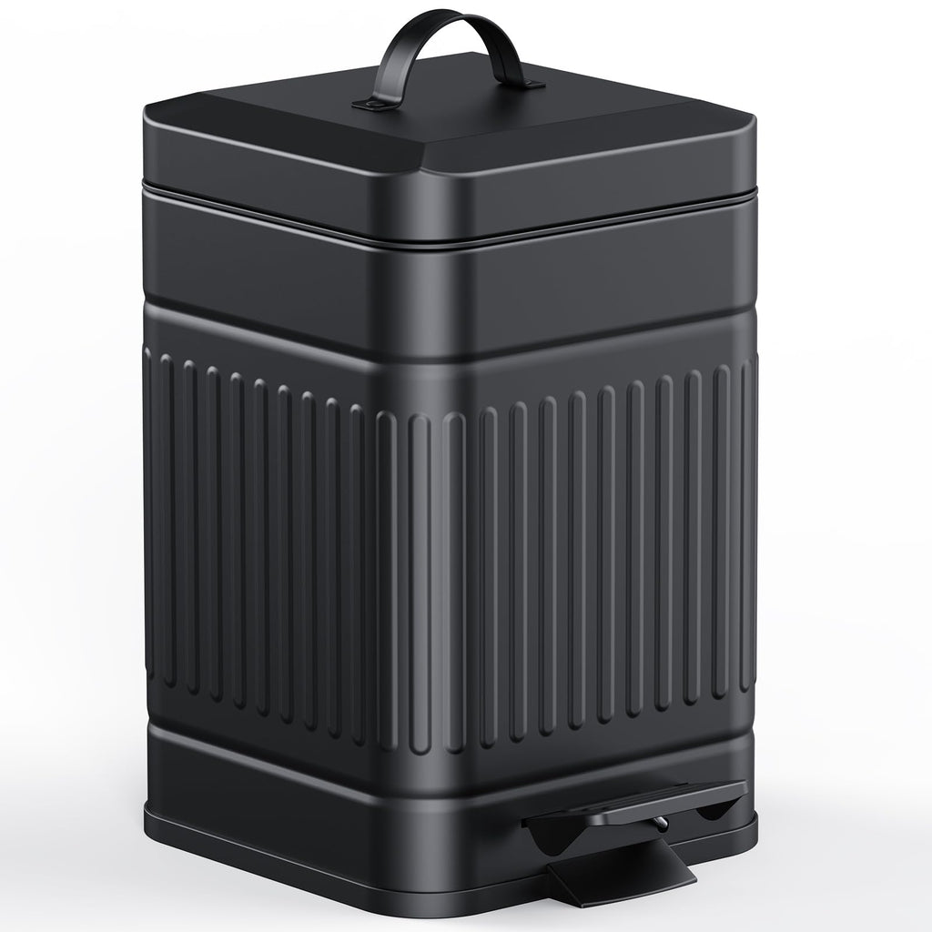 CEROELDA Small Trash Can with Lid-1.3 Gal-Dog Poop Trash Can Outside-Black