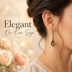 HisJewelsCreations Peacock Dangle Earrings adorned with Swarovski® Crystals
