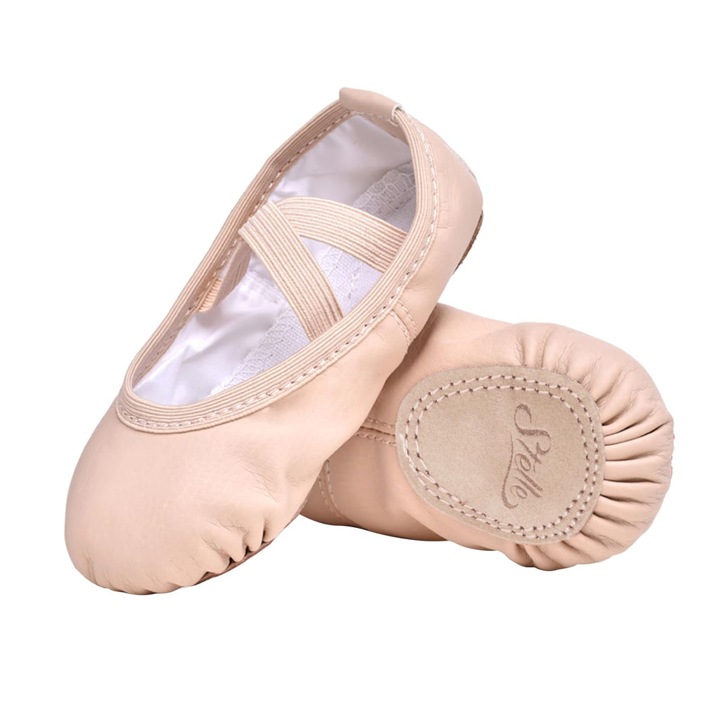 Stelle Ballet Shoes for Girls Toddler Soft Leather Split Sole(BP, 2ML)