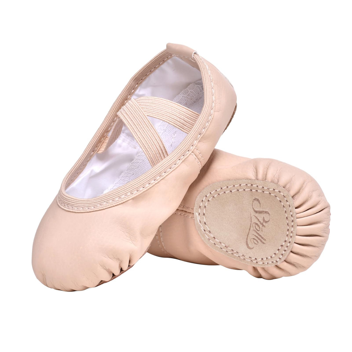 Stelle Ballet Shoes for Girls Toddler Soft Leather Split Sole(BP, 2ML)