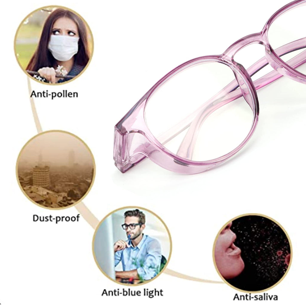 Outray 2 Pair Safety Glasses Clear Impact Resistant Bifocal Reading Glasses Non-Slip Wrap Around