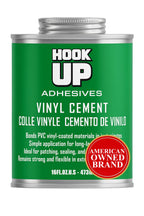 HOOK UP Vinyl Cement – Waterproof Pool Liner Repair Glue for Vinyl & PVC, Fast-Drying Flexible Contact Cement for Inflatables, Air Mattresses, Boats, Tarps, Hot Tubs & Pool Patch Repairs (16 oz)
