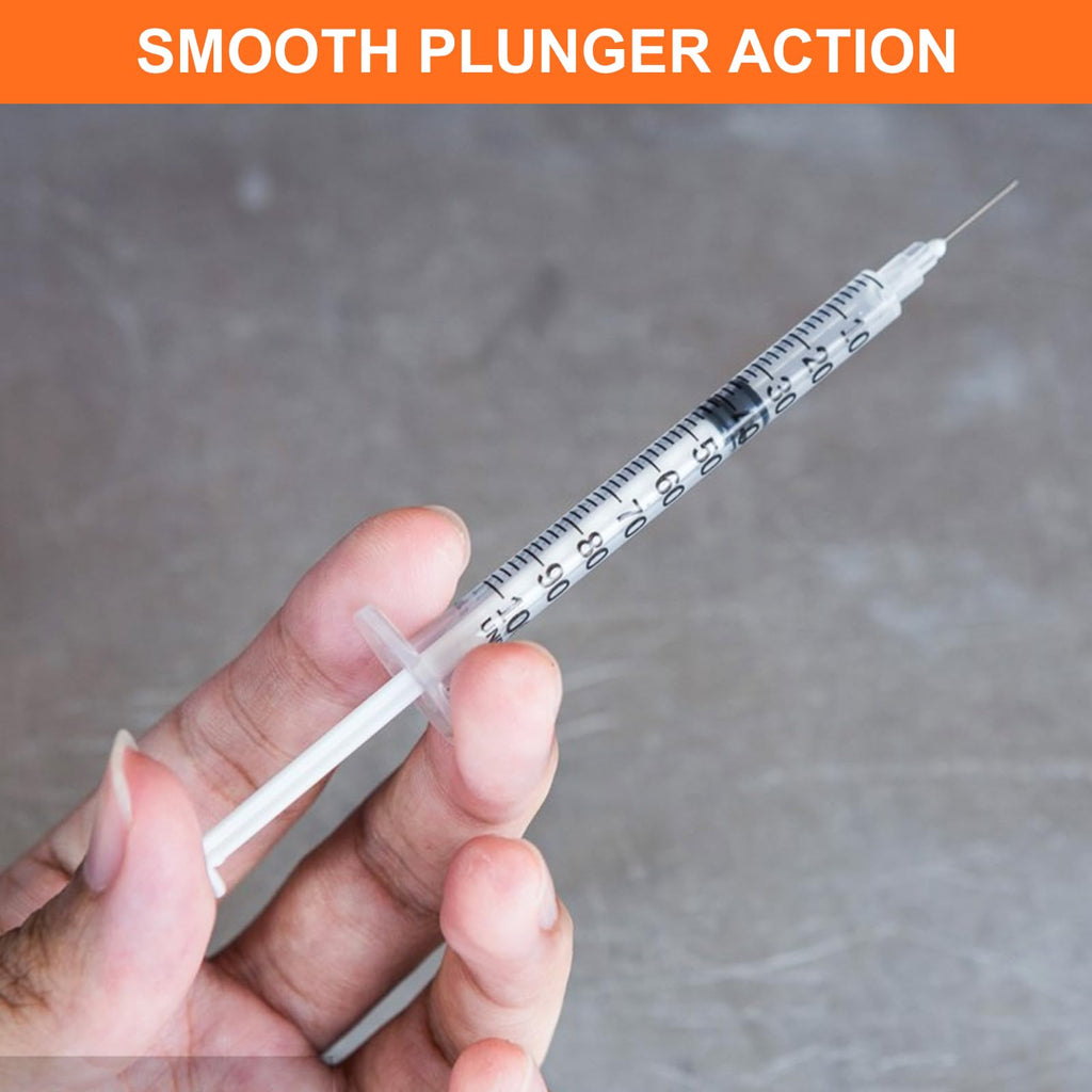 100 Pack 1ml Syringes with Needle-30Ga 5/16 Inch, Individually Sealed Packaging