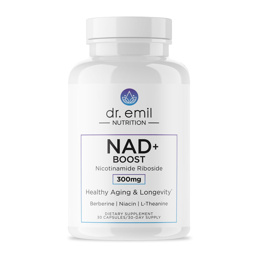 DR. EMIL NUTRITION NAD+ Boost - Nicotinamide Riboside Supplement - Supports Cellular Energy, Longevity & Healthy Aging - Non-GMO - with Berberine, L-Theanine & Niacin - 30-Day Supply